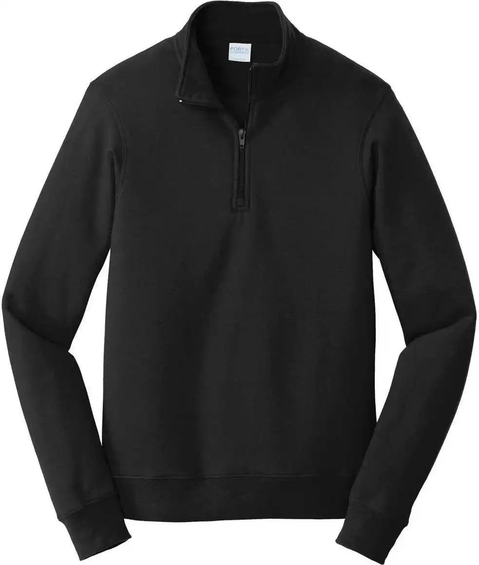Port & Company Pc850q Fan Favorite Fleece 1/4-zip Pullover Sweatshirt - Jet Black