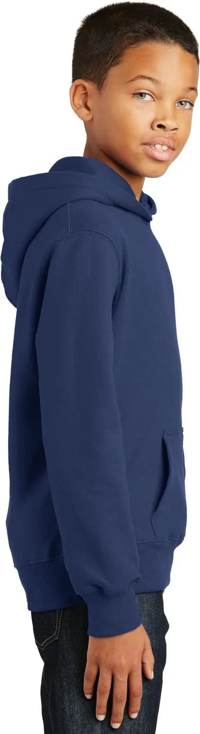 Port & Company Pc850yh co Youth Fan Favorite Fleece Pullover Hooded Sweatshirt - Team Navy