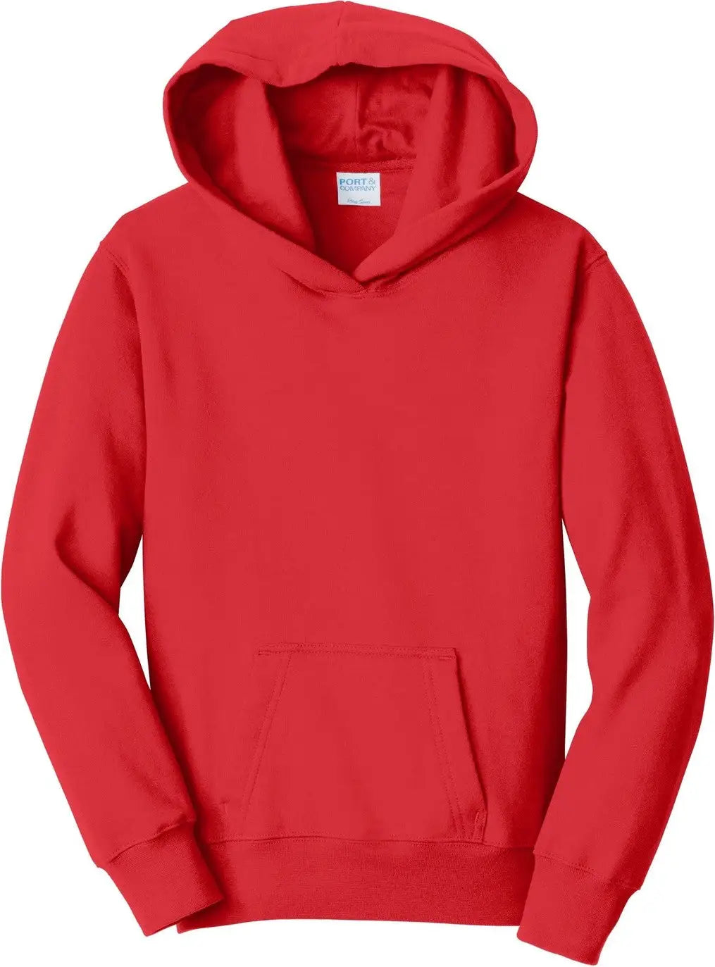 Port & Company Pc850yh co Youth Fan Favorite Fleece Pullover Hooded Sweatshirt - Bright Red