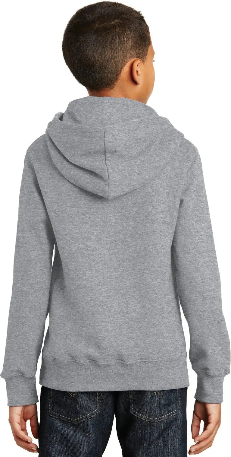 Port & Company Pc850yh co Youth Fan Favorite Fleece Pullover Hooded Sweatshirt - Athletic Heather