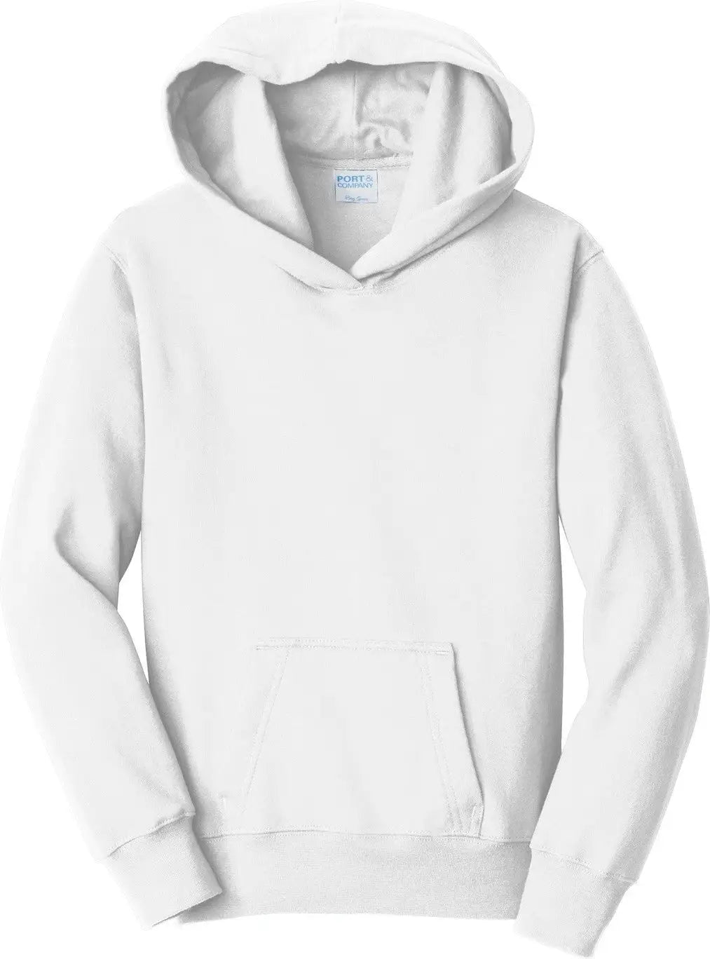 Port & Company Pc850yh co Youth Fan Favorite Fleece Pullover Hooded Sweatshirt - White