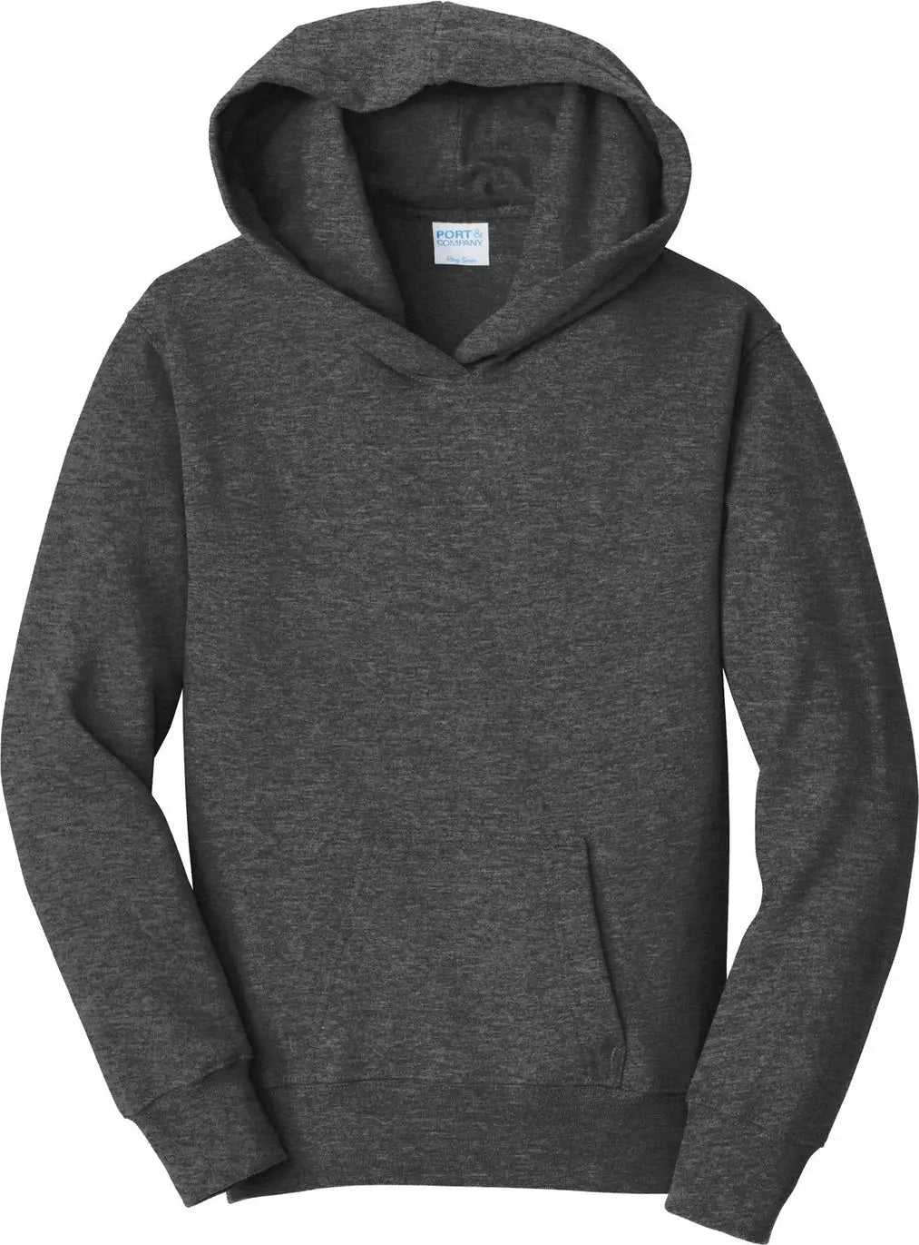 Port & Company Pc850yh co Youth Fan Favorite Fleece Pullover Hooded Sweatshirt - Dark Heather Gray