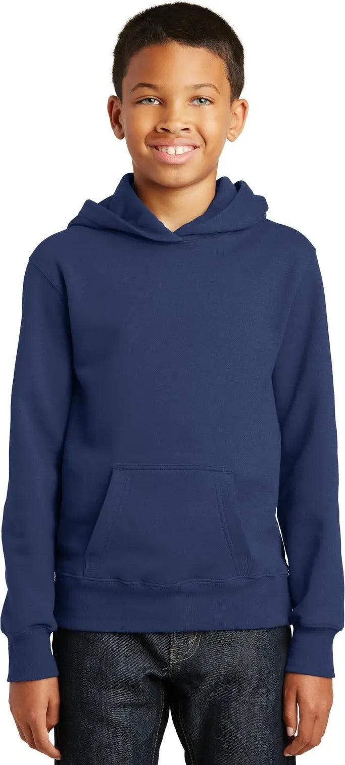 Port & Company Pc850yh co Youth Fan Favorite Fleece Pullover Hooded Sweatshirt - Team Navy - Xs