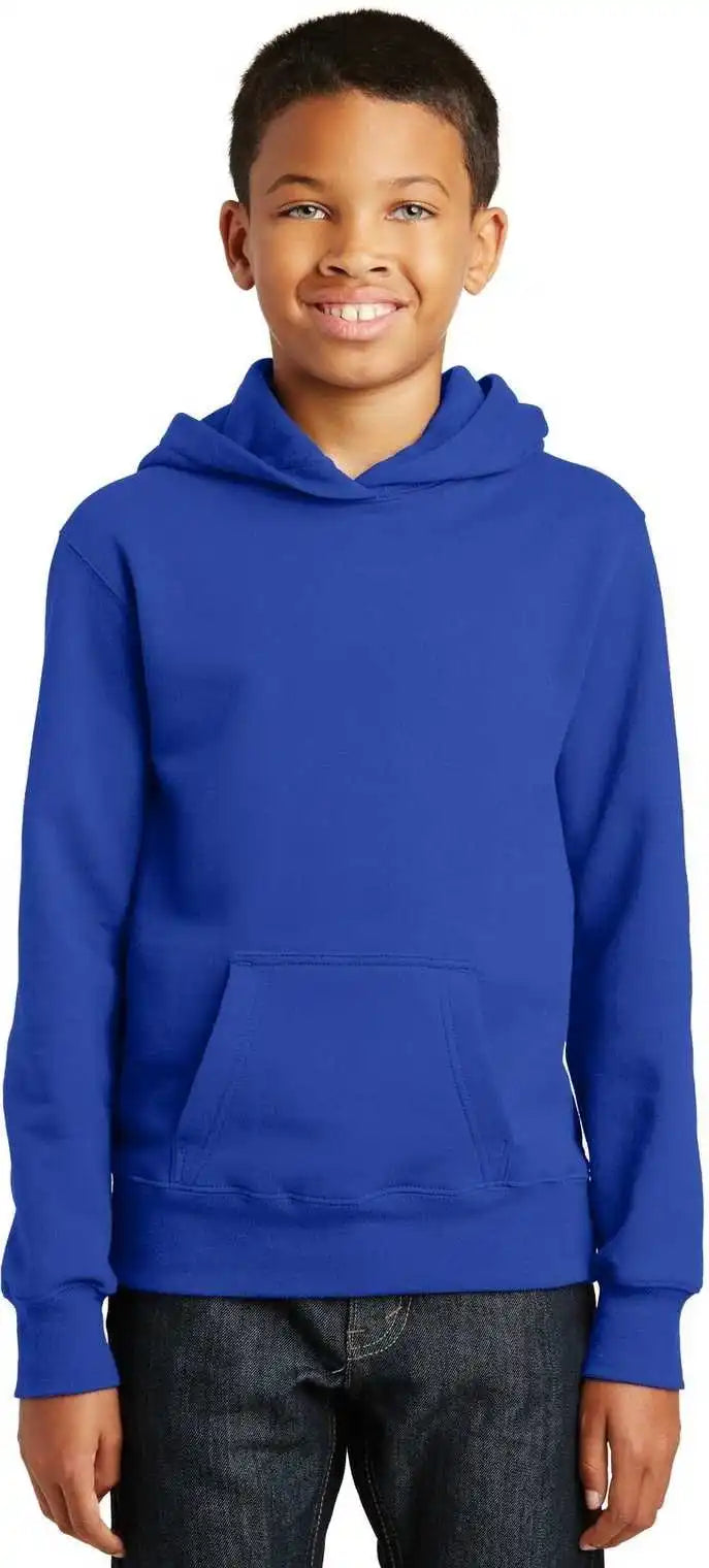 Port & Company Pc850yh Youth Fan Favorite Fleece Pullover Hooded Sweatshirt True Royal