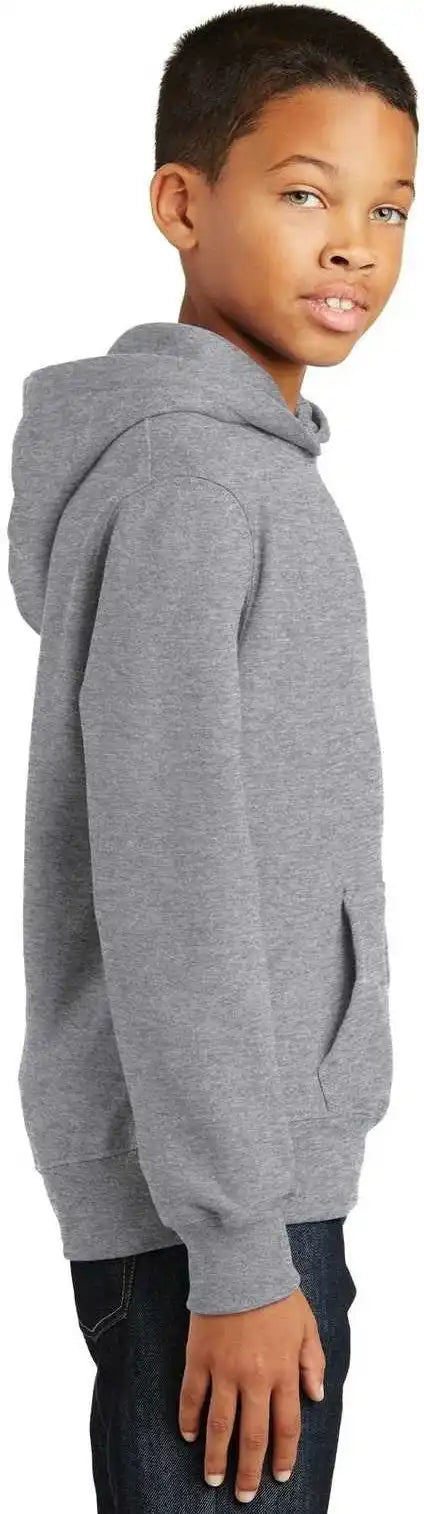 Port &amp; Company Pc850yh Youth Fan Favorite Fleece Pullover Hooded Sweatshirt Athletic Heather