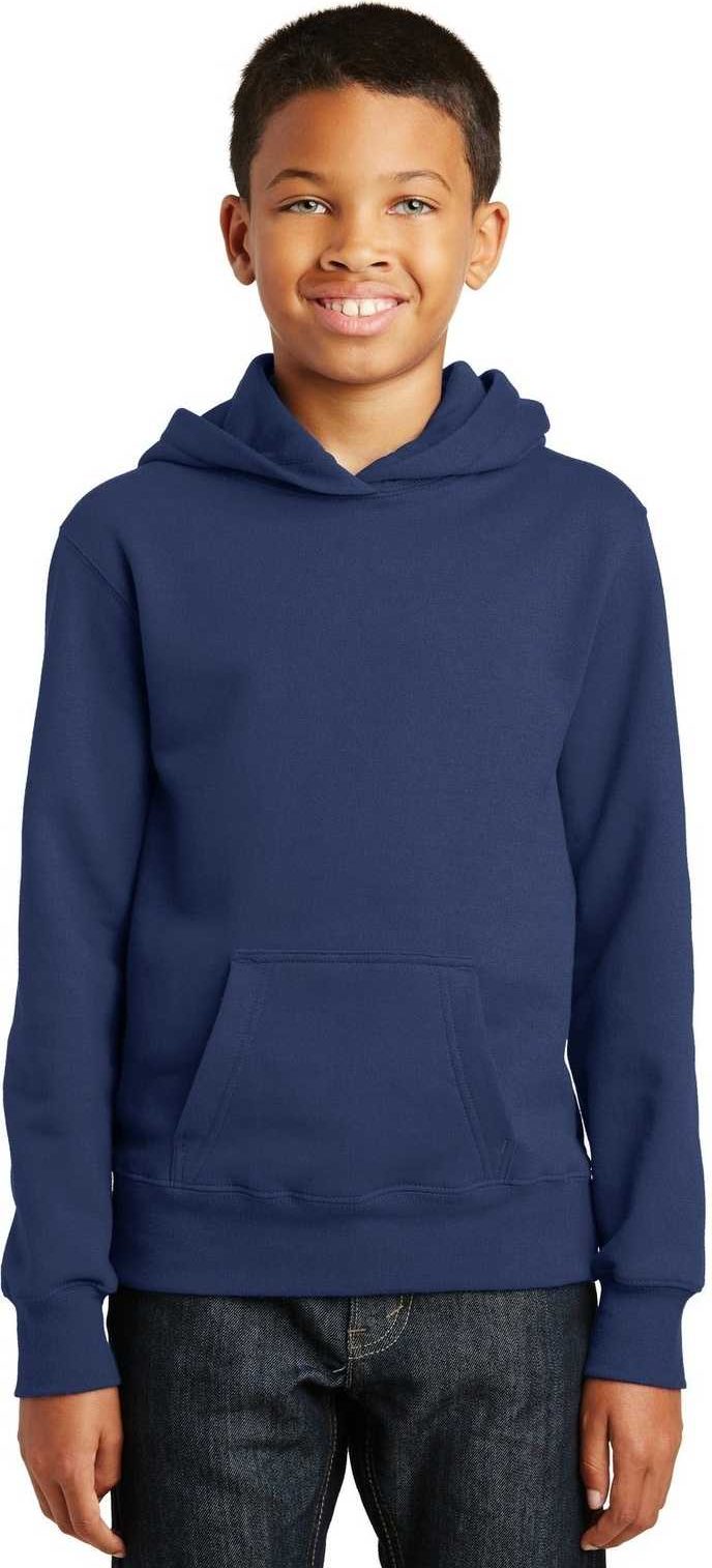 Port & Company Pc850yh Youth Fan Favorite Fleece Pullover Hooded Sweatshirt - Team Navy