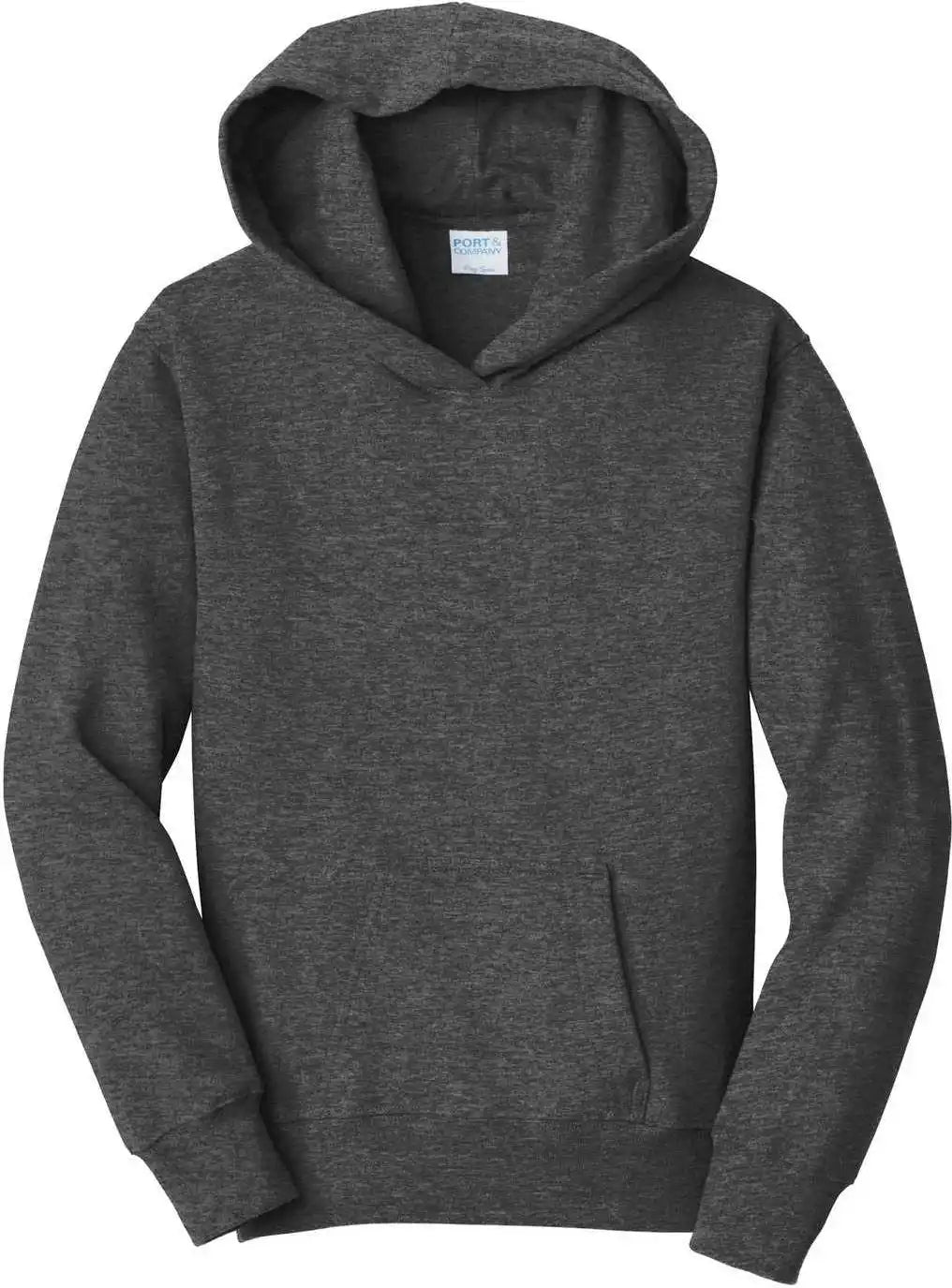 Port &amp; Company Pc850yh Youth Fan Favorite Fleece Pullover Hooded Sweatshirt - Dark Heather Gray