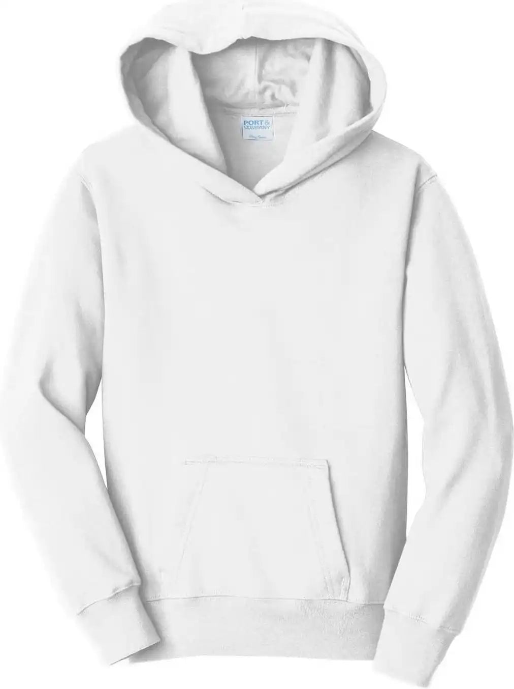 Port &amp; Company Pc850yh Youth Fan Favorite Fleece Pullover Hooded Sweatshirt - White