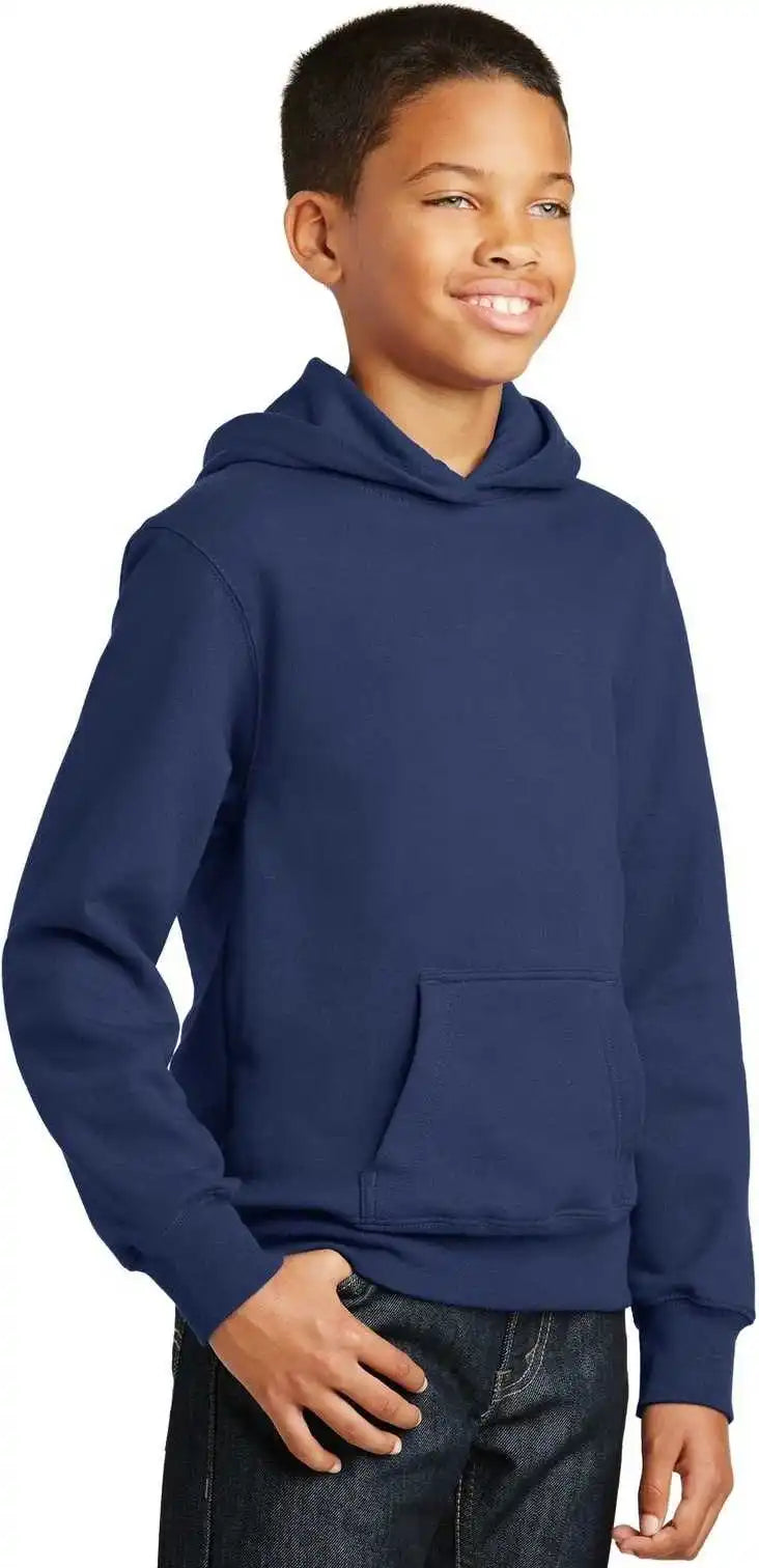 Port &amp; Company Pc850yh Youth Fan Favorite Fleece Pullover Hooded Sweatshirt - Team Navy