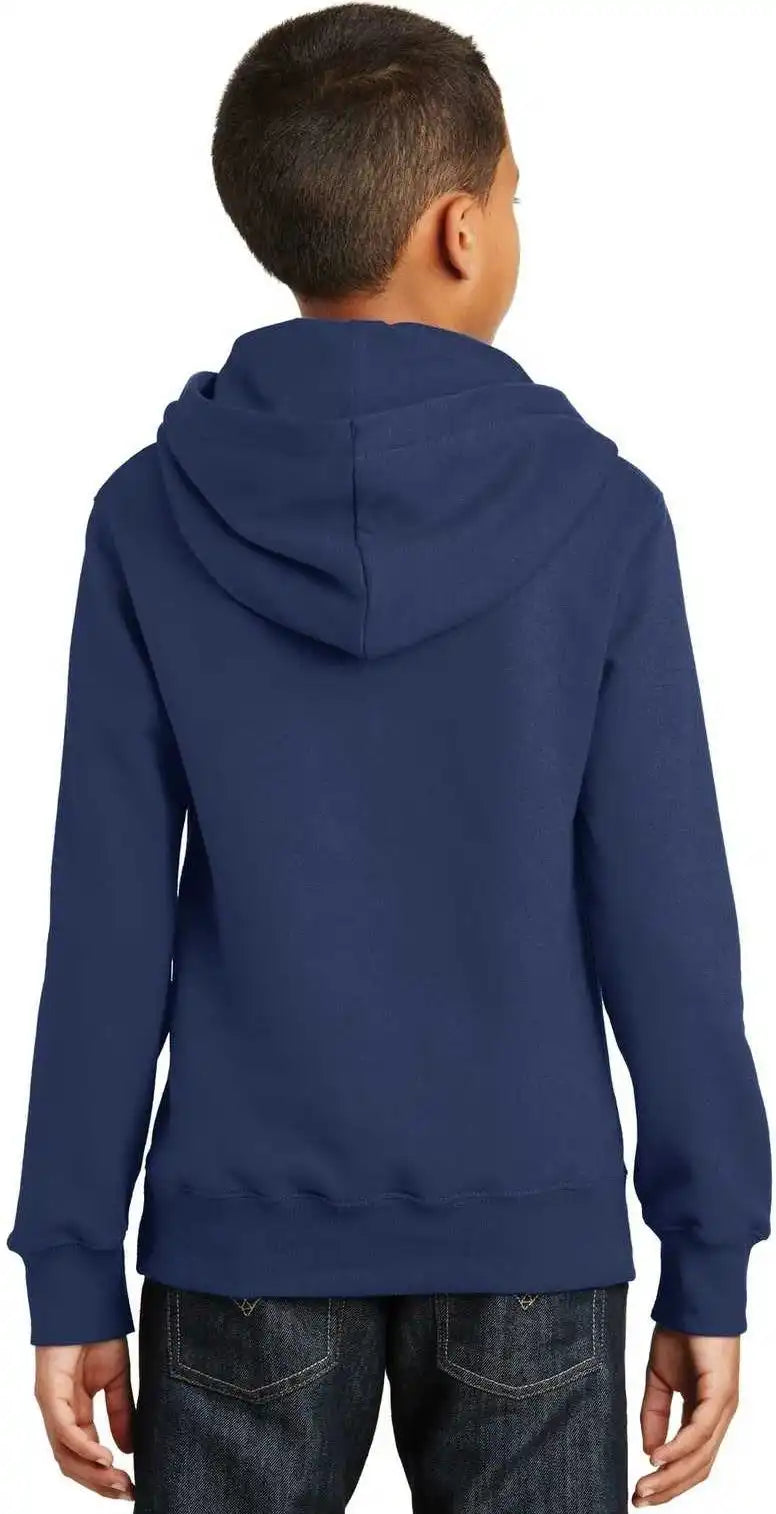 Port &amp; Company Pc850yh Youth Fan Favorite Fleece Pullover Hooded Sweatshirt - Team Navy