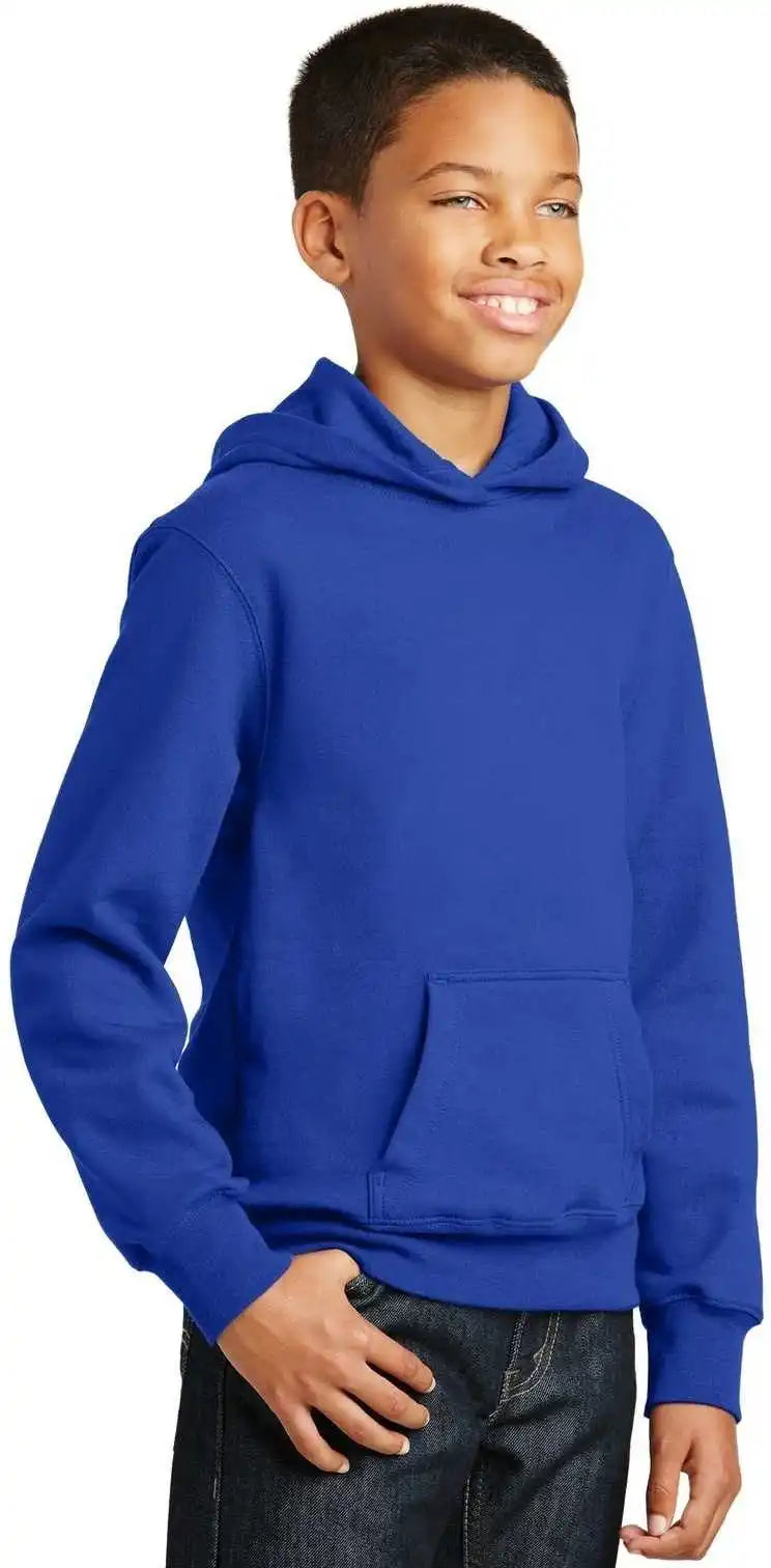 Port &amp; Company Pc850yh Youth Fan Favorite Fleece Pullover Hooded Sweatshirt - True Royal