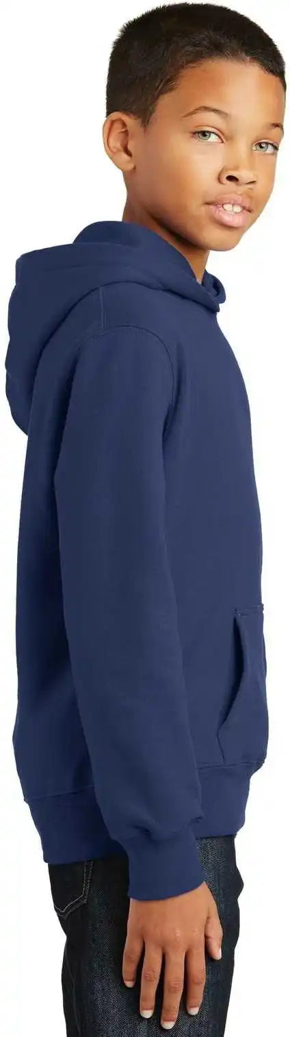 Port &amp; Company Pc850yh Youth Fan Favorite Fleece Pullover Hooded Sweatshirt - Team Navy