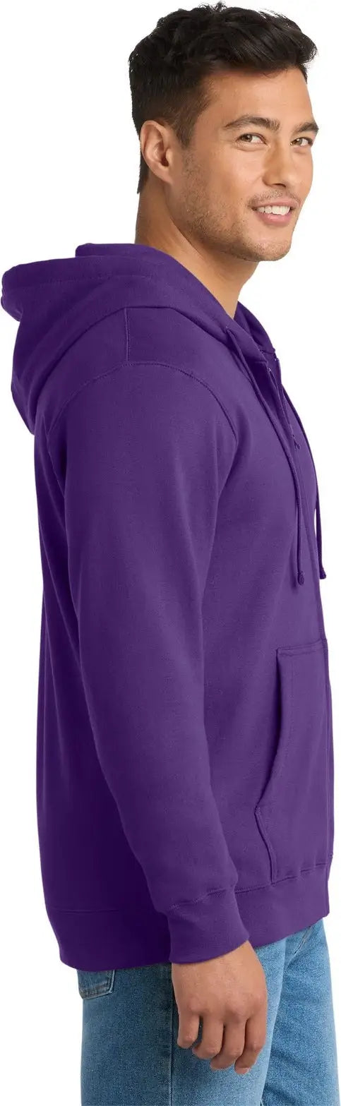 Port & Company Pc850zh co Fan Favorite Fleece Full-zip Hooded Sweatshirt - Team Purple