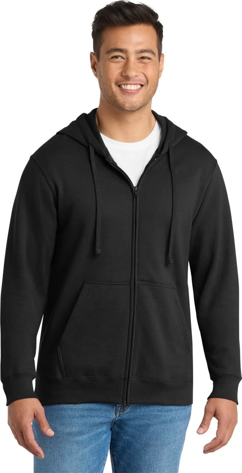 Port & Company Pc850zh co Fan Favorite Fleece Full-zip Hooded Sweatshirt - Jet Black