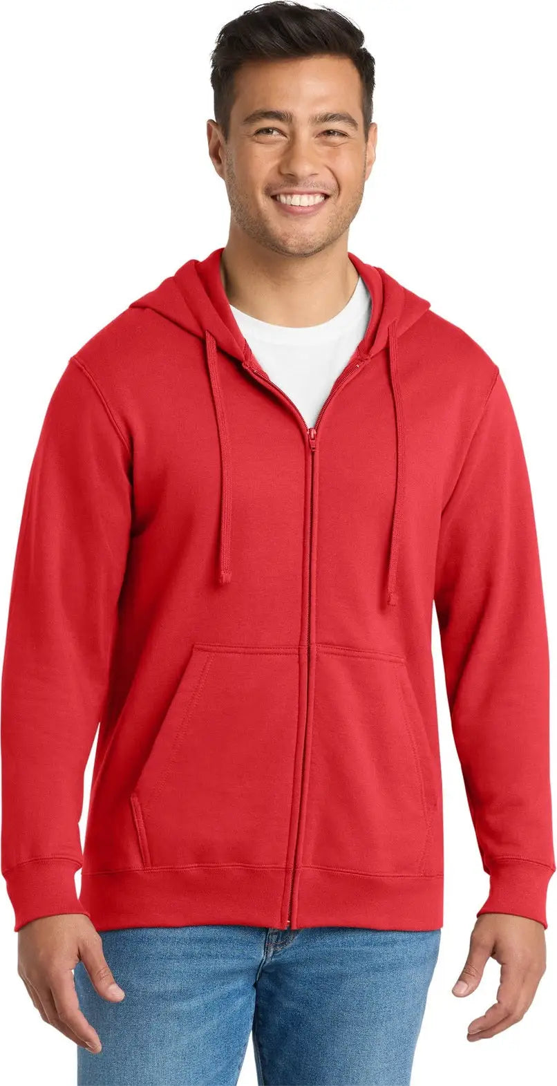 Port & Company Pc850zh co Fan Favorite Fleece Full-zip Hooded Sweatshirt - Bright Red