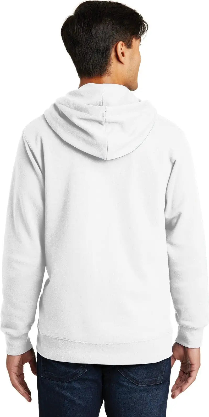 Port & Company Pc850zh co Fan Favorite Fleece Full-zip Hooded Sweatshirt - White