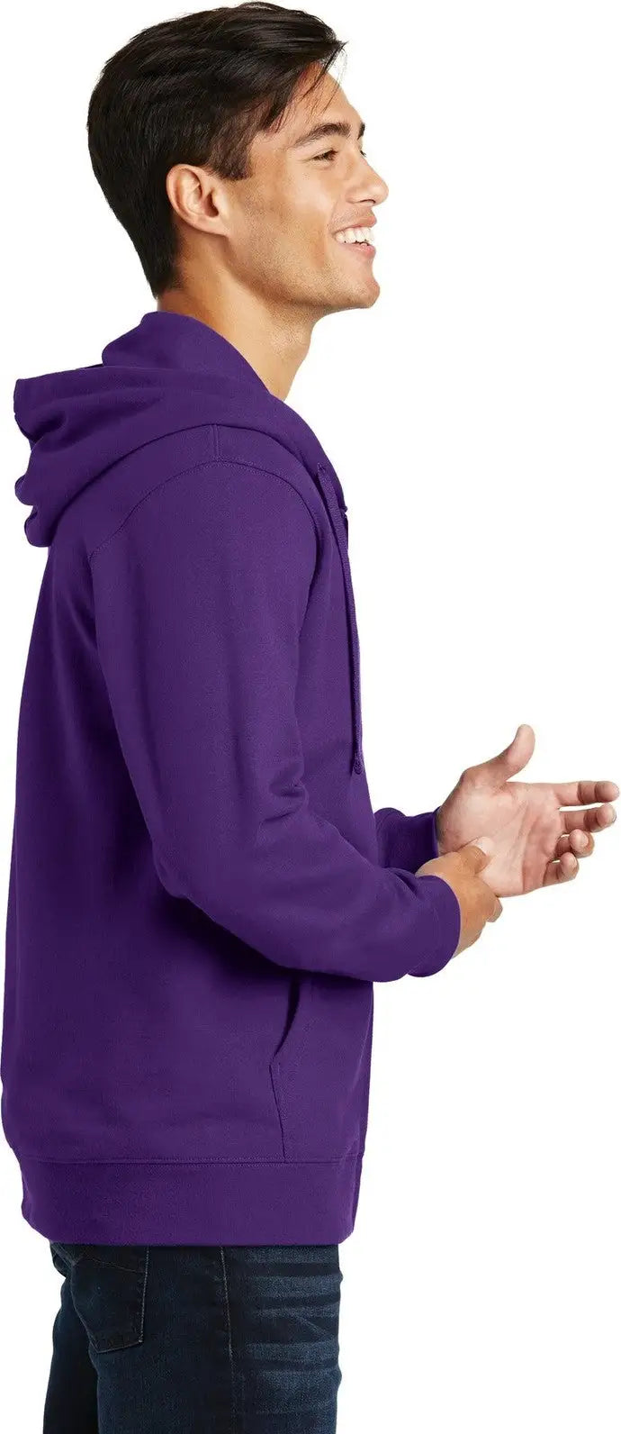 Port & Company Pc850zh co Fan Favorite Fleece Full-zip Hooded Sweatshirt - Team Purple