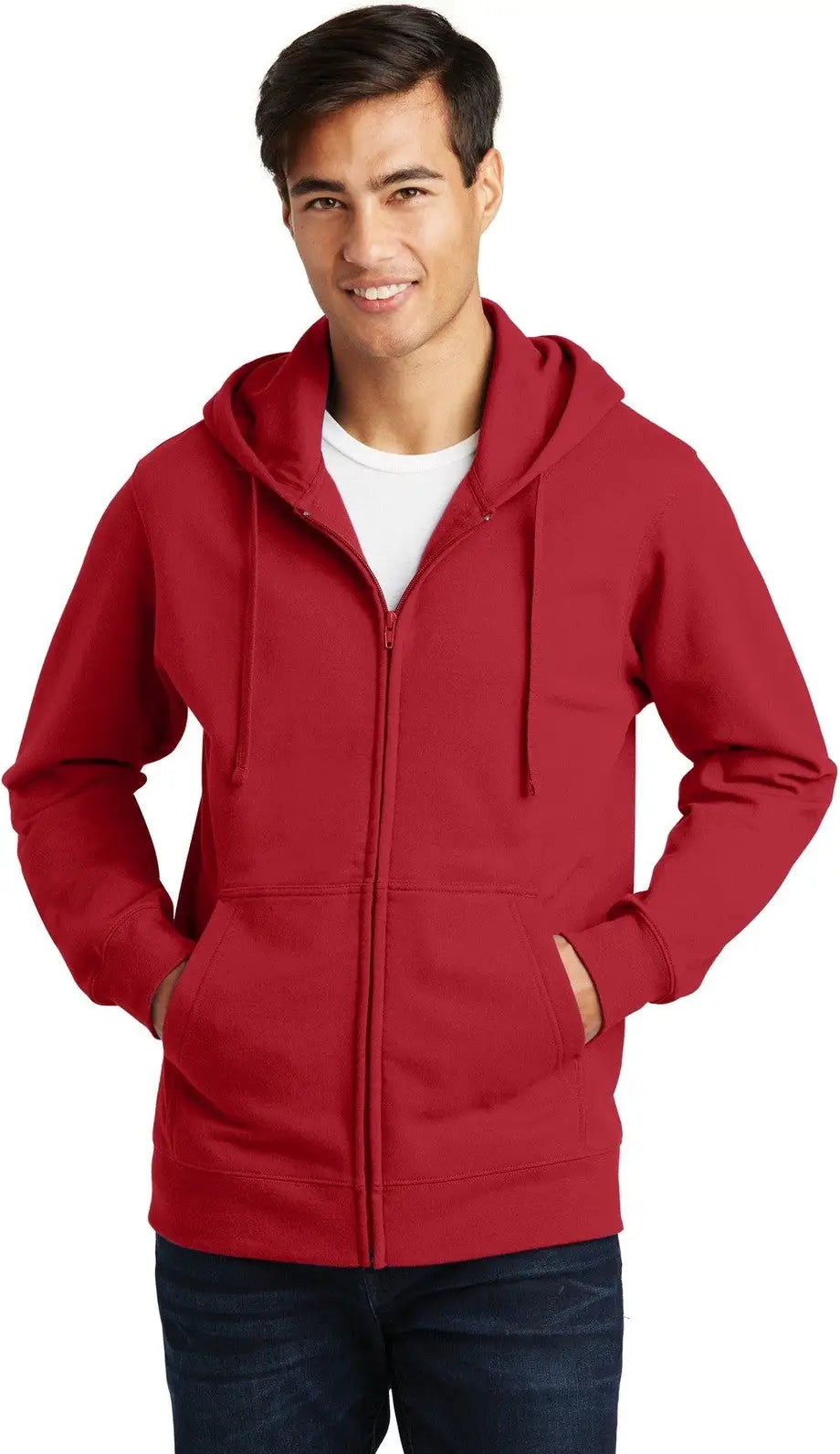 Port & Company Pc850zh co Fan Favorite Fleece Full-zip Hooded Sweatshirt - Team Cardinal - Adult Xs