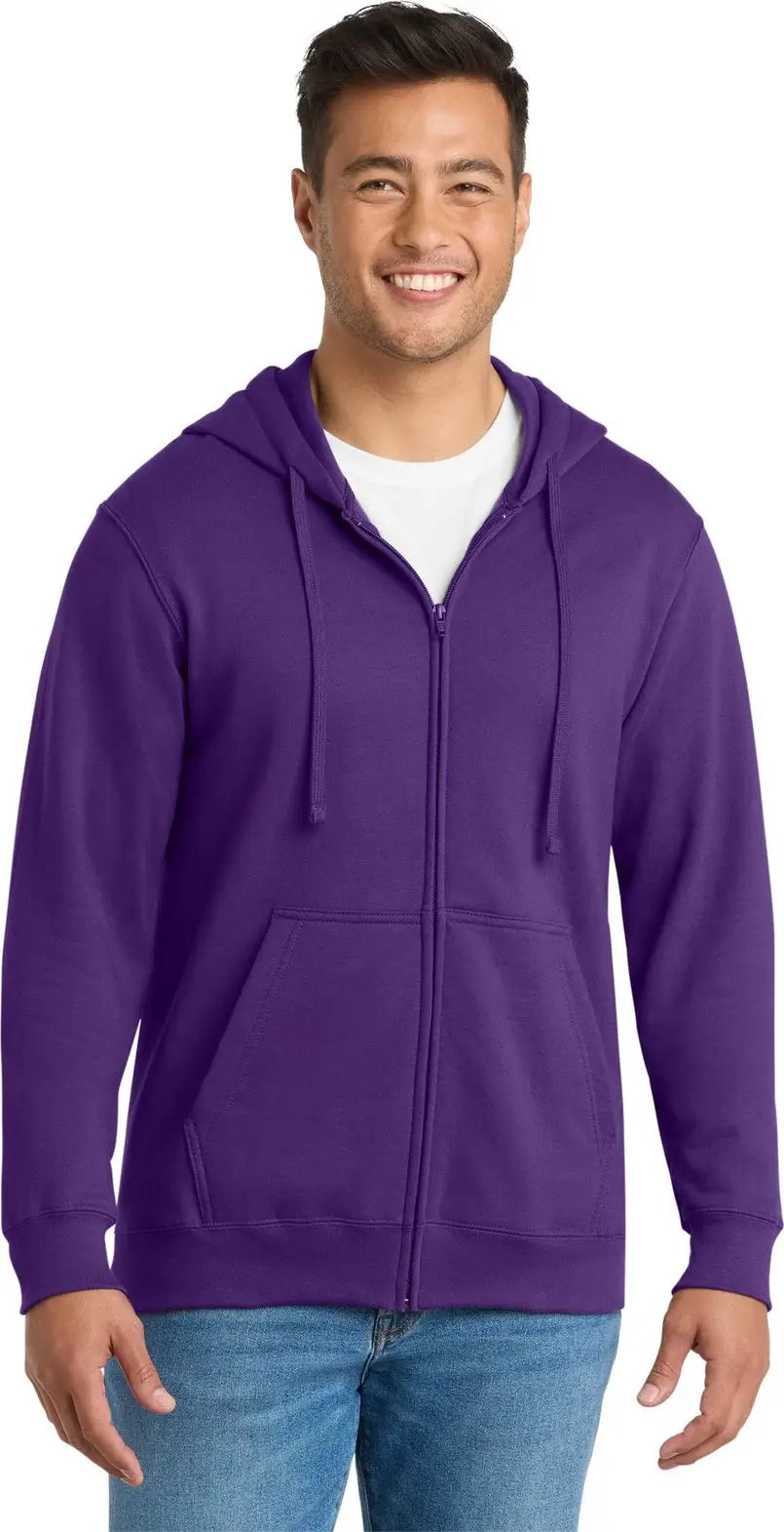 Port & Company Pc850zh co Fan Favorite Fleece Full-zip Hooded Sweatshirt - Team Purple