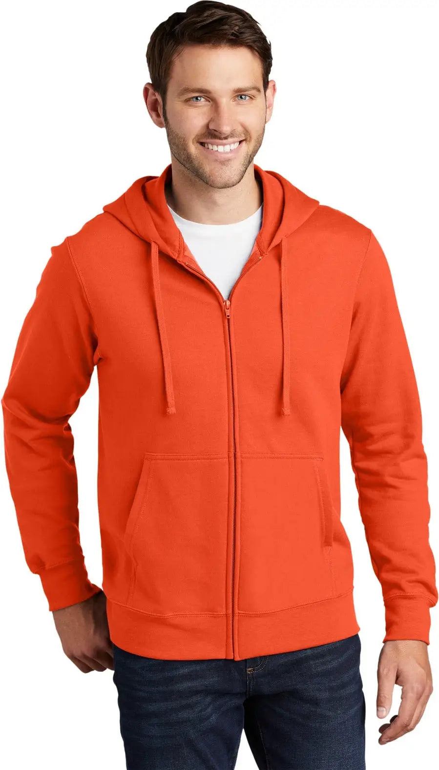 Port & Company Pc850zh co Fan Favorite Fleece Full-zip Hooded Sweatshirt - Orange