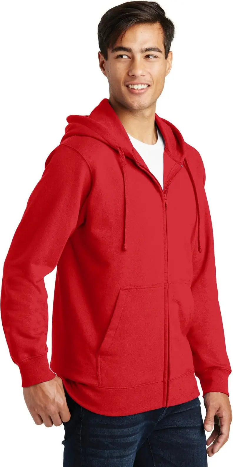 Port & Company Pc850zh co Fan Favorite Fleece Full-zip Hooded Sweatshirt - Bright Red
