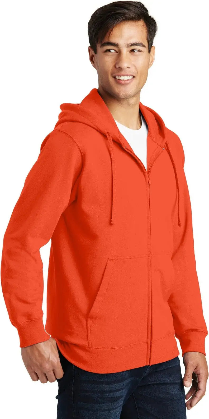 Port & Company Pc850zh co Fan Favorite Fleece Full-zip Hooded Sweatshirt - Orange