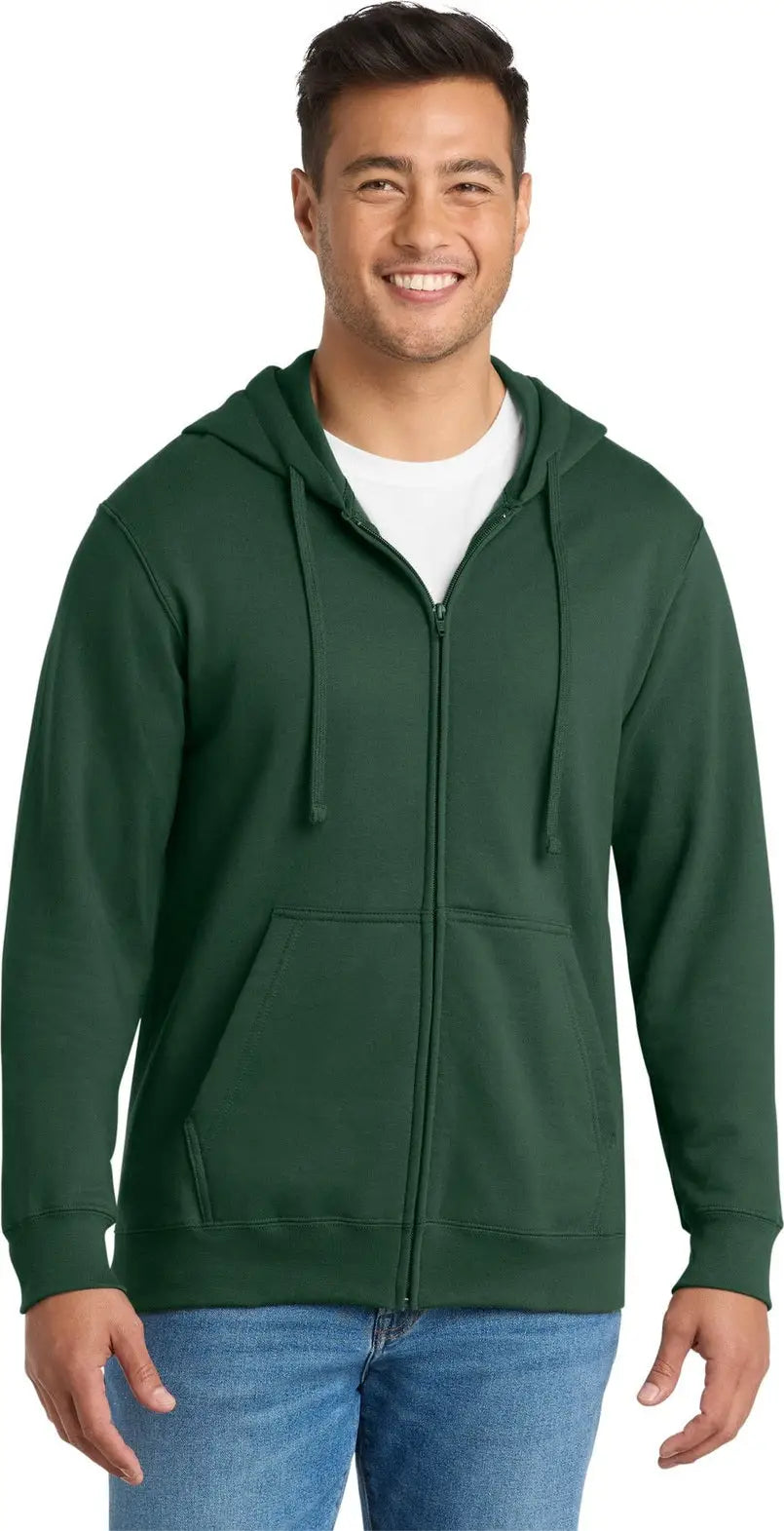 Port & Company Pc850zh co Fan Favorite Fleece Full-zip Hooded Sweatshirt - Forest Green
