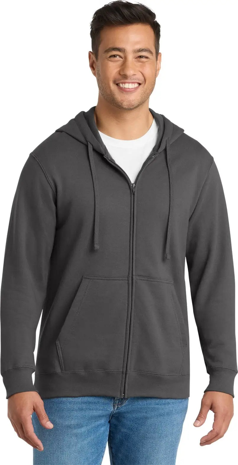 Port & Company Pc850zh co Fan Favorite Fleece Full-zip Hooded Sweatshirt - Charcoal