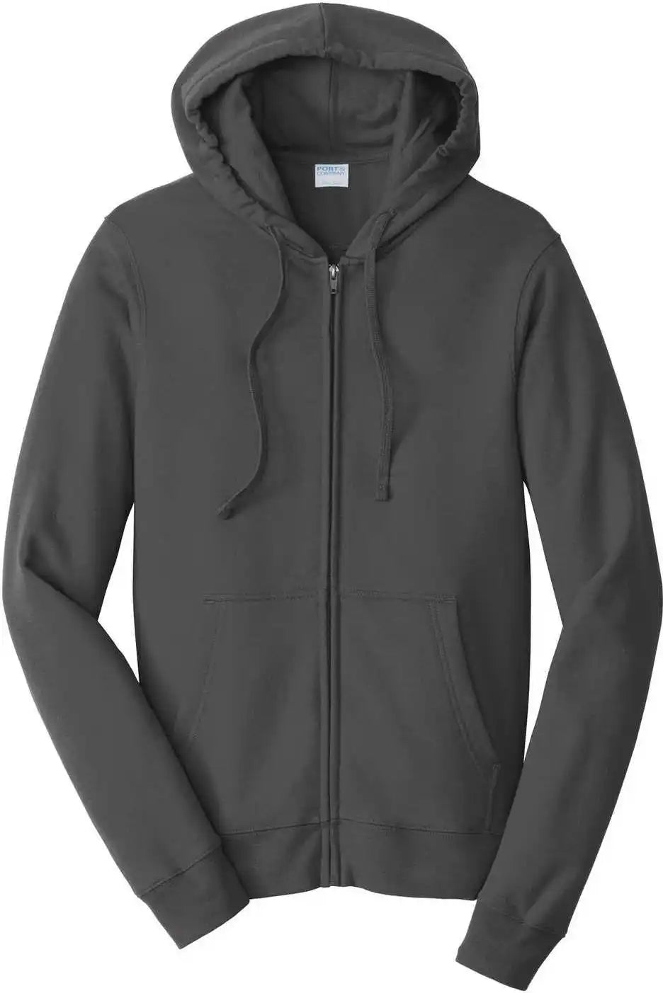 Port &amp; Company Pc850zh Fan Favorite Fleece Full Zip Hooded Sweatshirt Charcoal