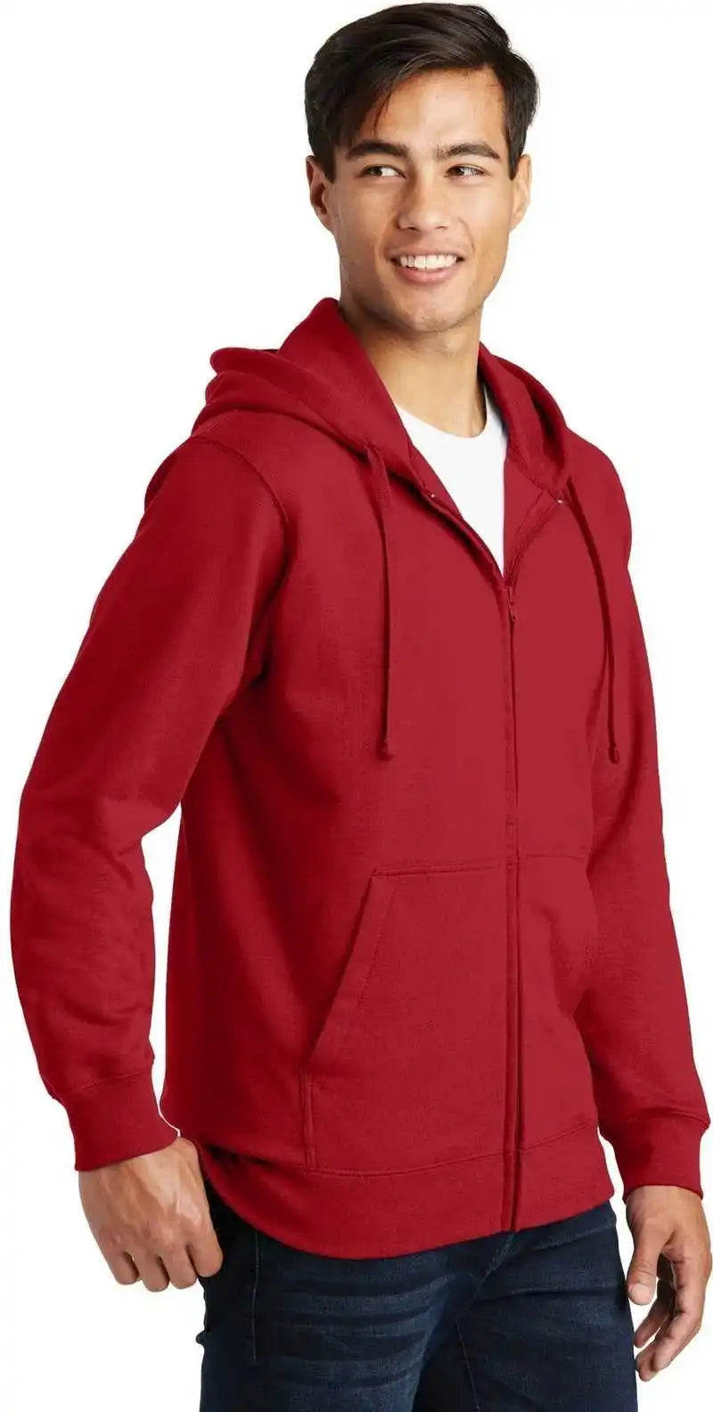 Port &amp; Company Pc850zh Fan Favorite Fleece Full Zip Hooded Sweatshirt Team Cardinal