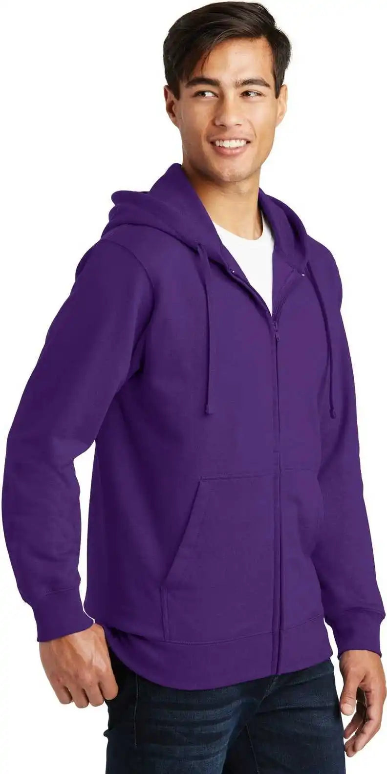 Port &amp; Company Pc850zh Fan Favorite Fleece Full-zip Hooded Sweatshirt - Team Purple
