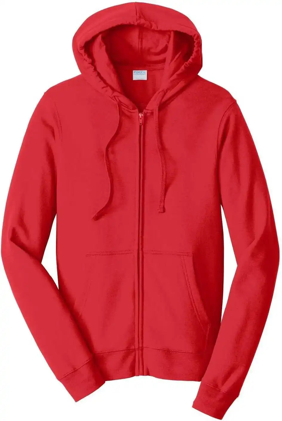 Port &amp; Company Pc850zh Fan Favorite Fleece Full Zip Hooded Sweatshirt Bright Red