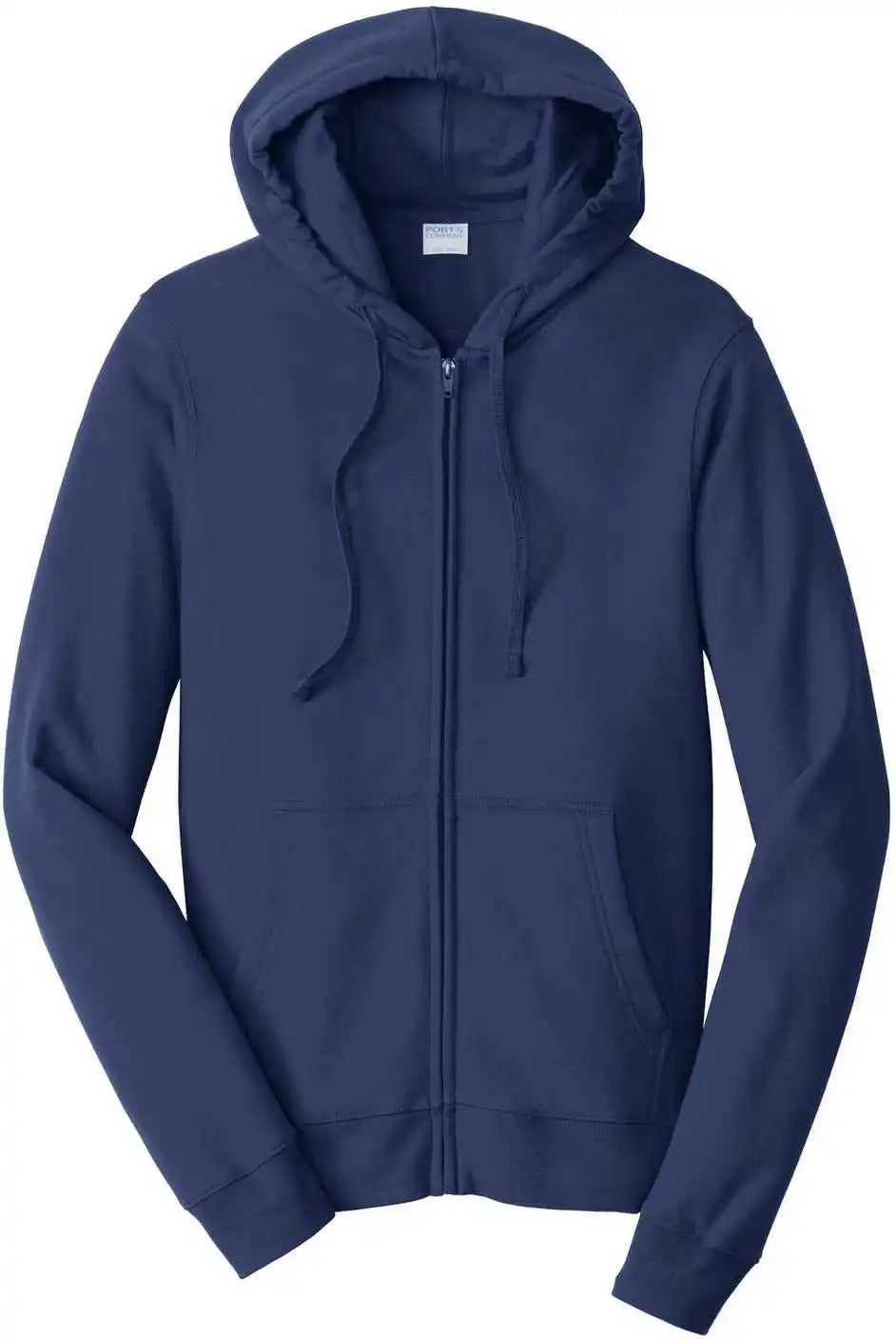 Port &amp; Company Pc850zh Fan Favorite Fleece Full Zip Hooded Sweatshirt Team Navy