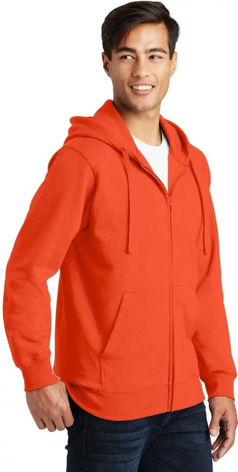 Port &amp; Company Pc850zh Fan Favorite Fleece Full-zip Hooded Sweatshirt - Orange
