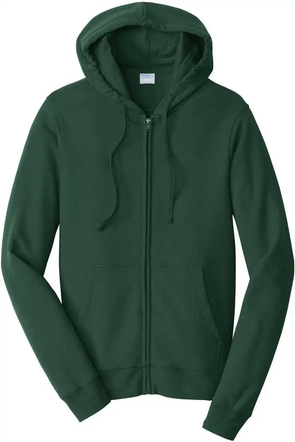 Port &amp; Company Pc850zh Fan Favorite Fleece Full Zip Hooded Sweatshirt Forest Green