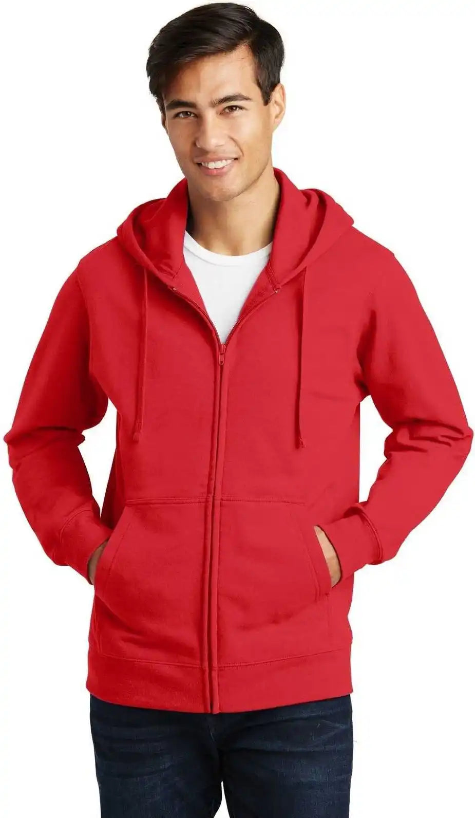 Port & Company Pc850zh Fan Favorite Fleece Full-zip Hooded Sweatshirt - Bright Red