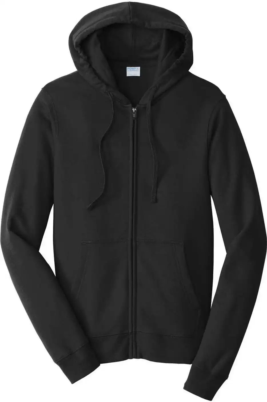 Port &amp; Company Pc850zh Fan Favorite Fleece Full Zip Hooded Sweatshirt Jet Black