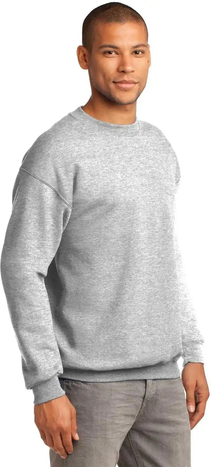 Port &amp; Company Pc90 Essential Fleece Crewneck Sweatshirt Ash
