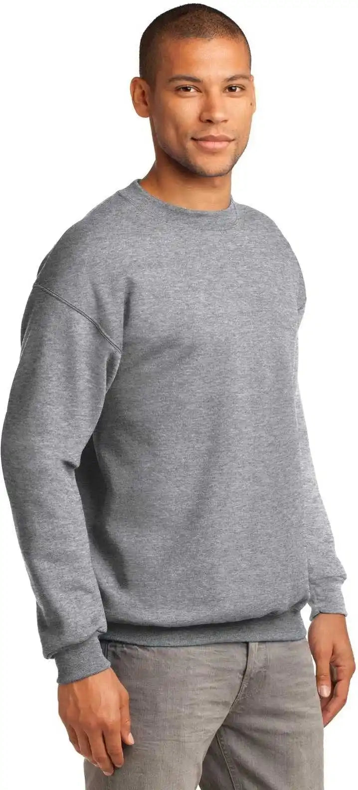 Port &amp; Company Pc90 Essential Fleece Crewneck Sweatshirt Athletic Heather