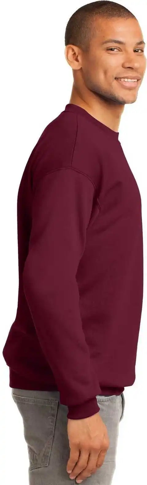 Port &amp; Company Pc90 Essential Fleece Crewneck Sweatshirt Cardinal