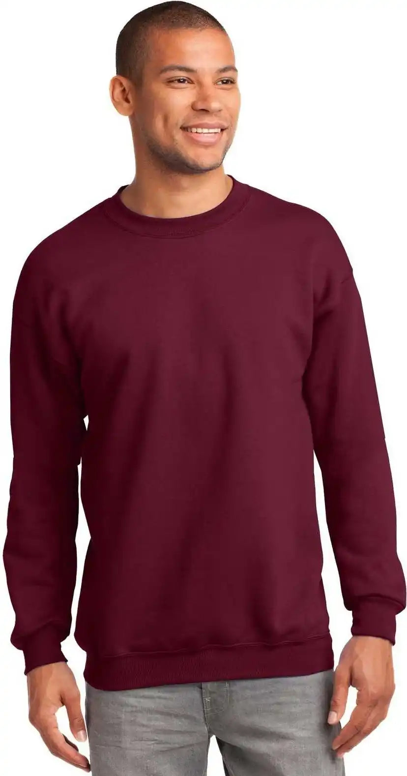 Port &amp; Company Pc90 Essential Fleece Crewneck Sweatshirt Cardinal