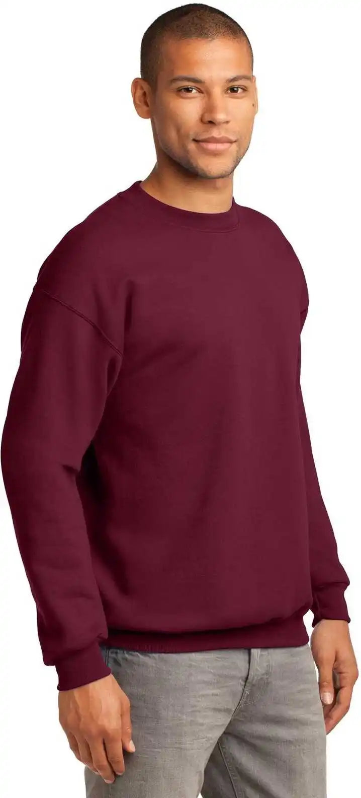 Port &amp; Company Pc90 Essential Fleece Crewneck Sweatshirt Cardinal