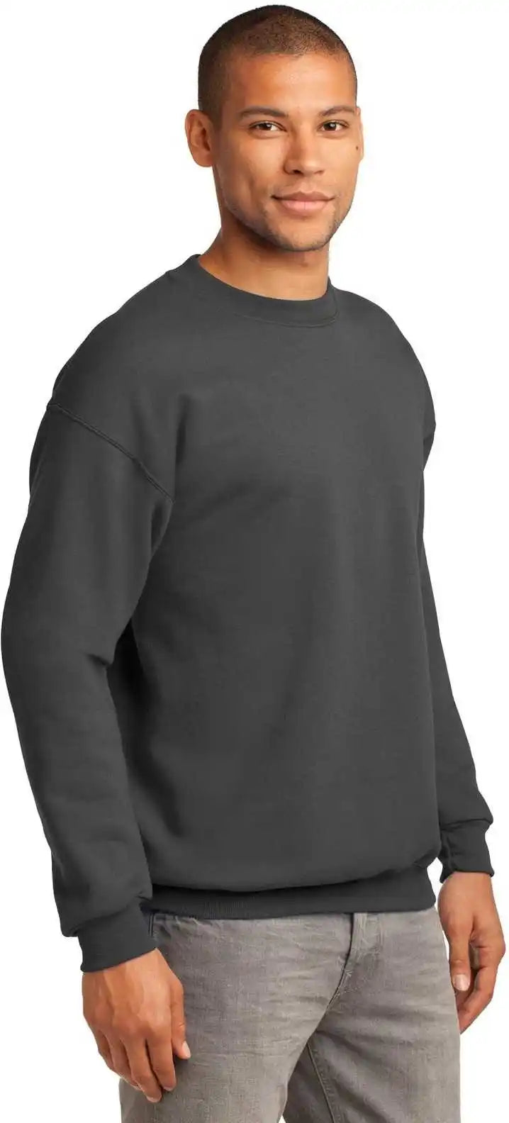 Port &amp; Company Pc90 Essential Fleece Crewneck Sweatshirt Charcoal