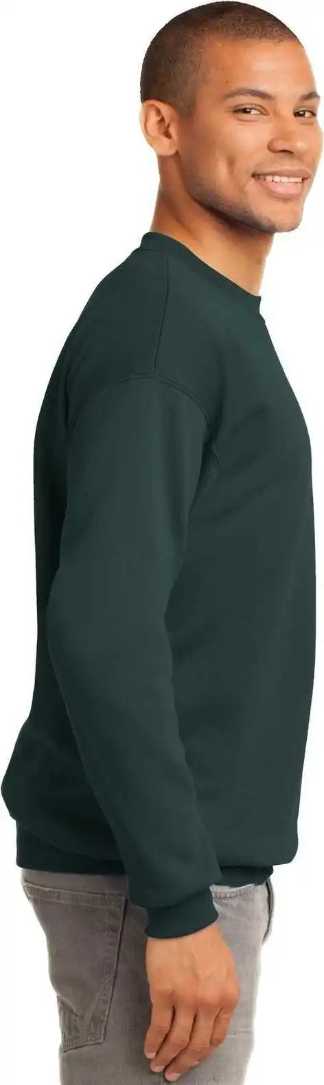 Port &amp; Company Pc90 Essential Fleece Crewneck Sweatshirt Dark Green