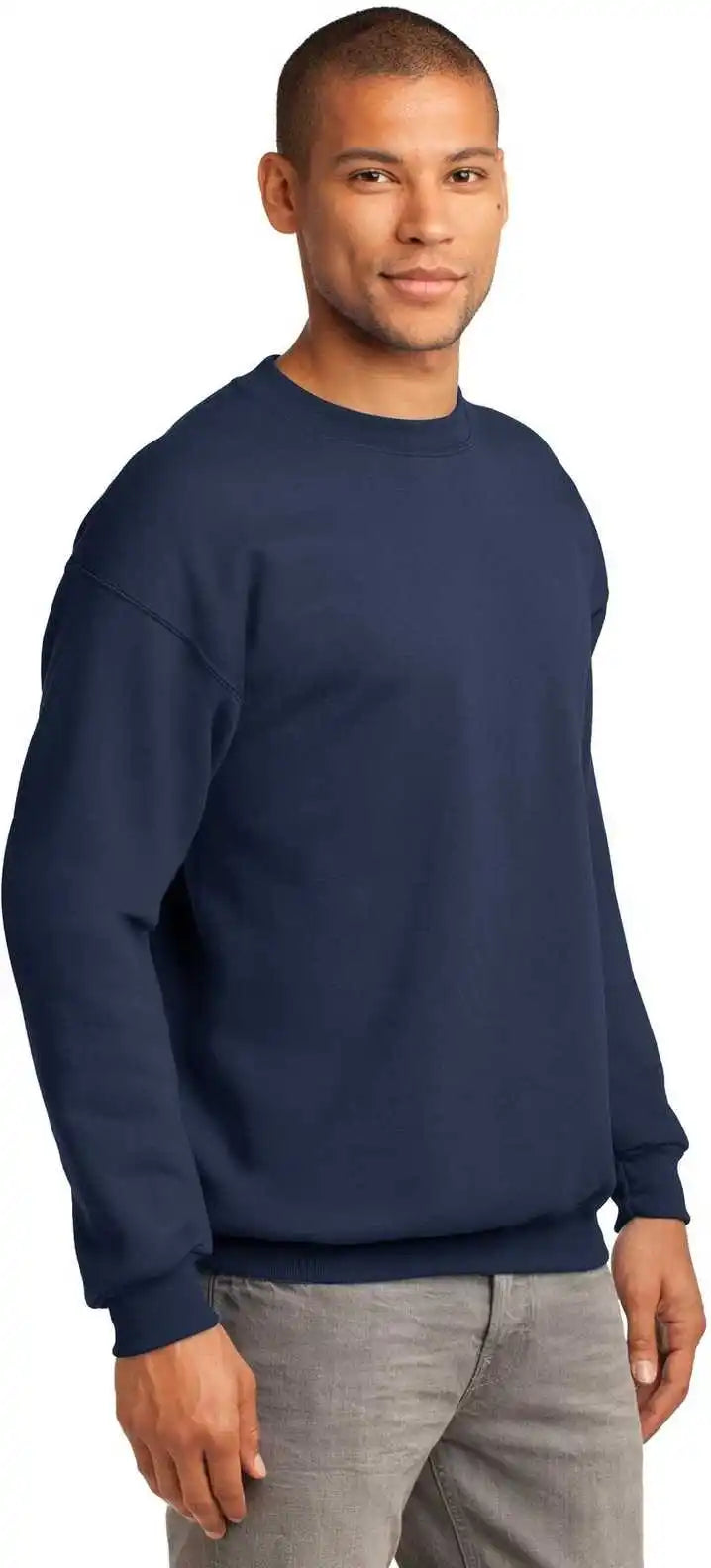 Port &amp; Company Pc90 Essential Fleece Crewneck Sweatshirt Navy