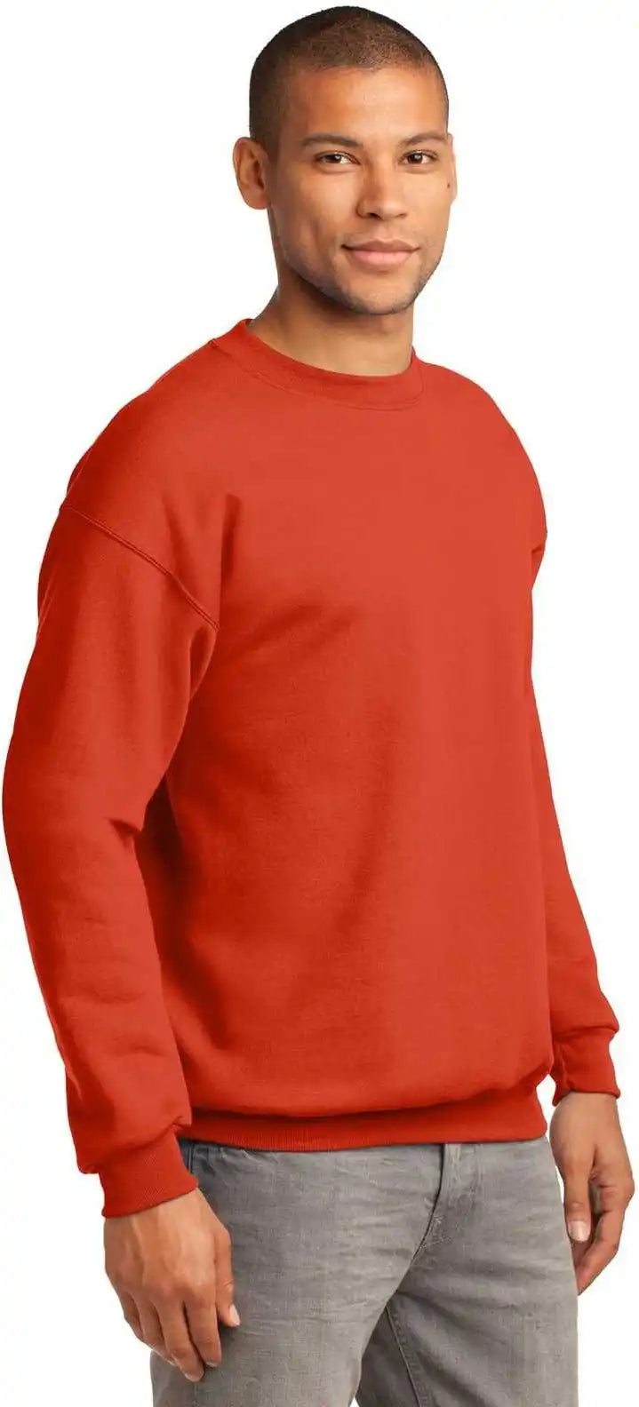 Port &amp; Company Pc90 Essential Fleece Crewneck Sweatshirt Orange