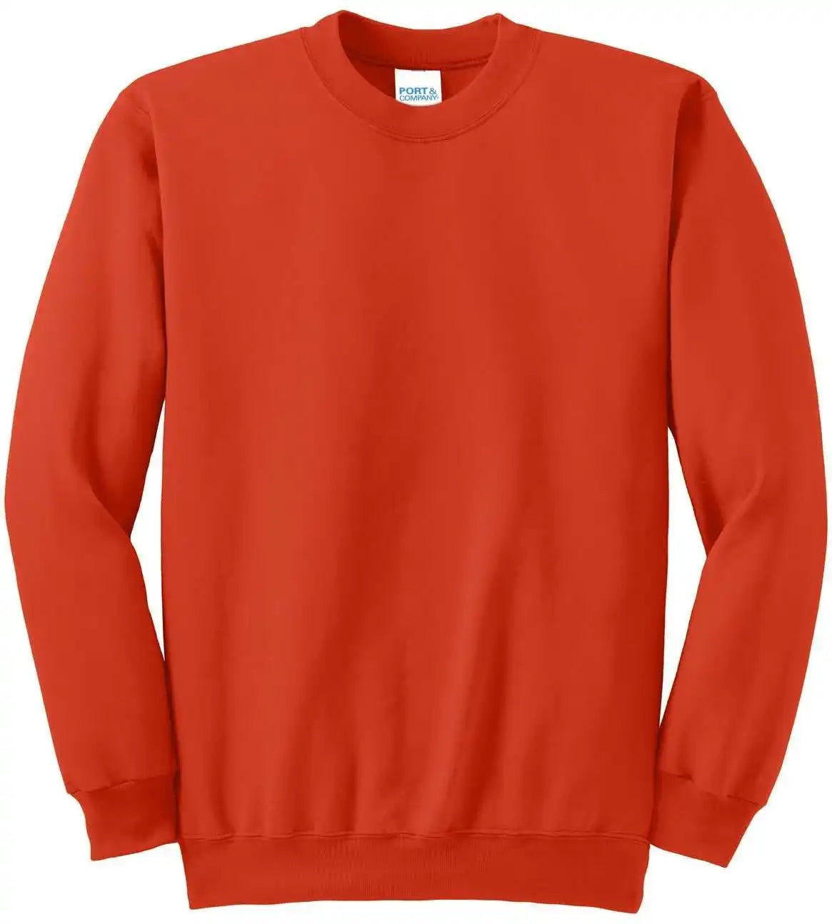 Port &amp; Company Pc90 Essential Fleece Crewneck Sweatshirt Orange