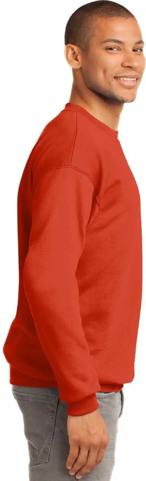 Port &amp; Company Pc90 Essential Fleece Crewneck Sweatshirt Orange