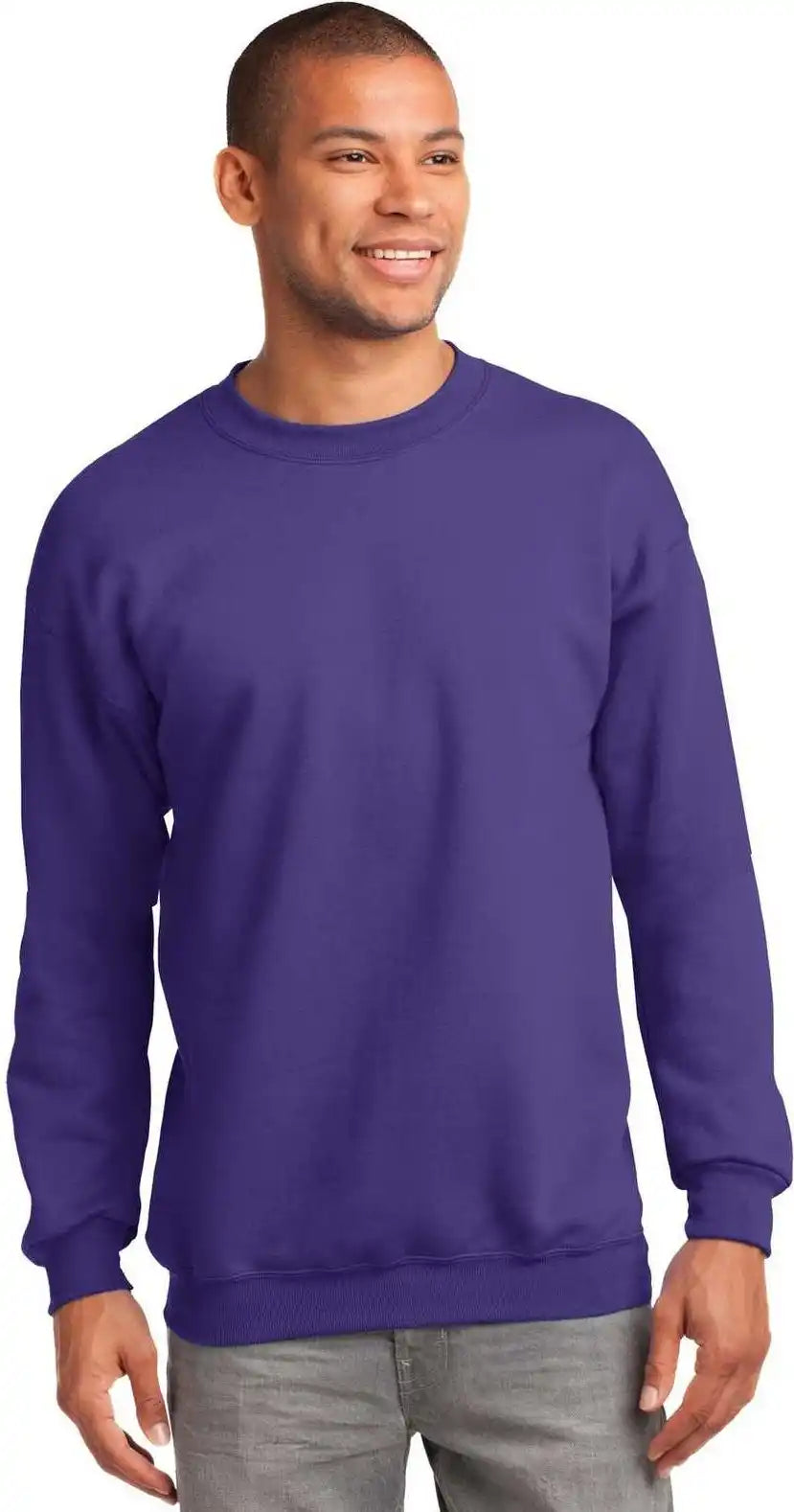 Port & Company Pc90 Essential Fleece Crewneck Sweatshirt Purple