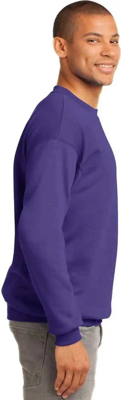Port &amp; Company Pc90 Essential Fleece Crewneck Sweatshirt Purple